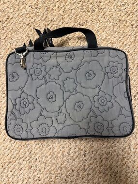 Thirty-One Quilted Poppy Double Zip Cosmetic Bag